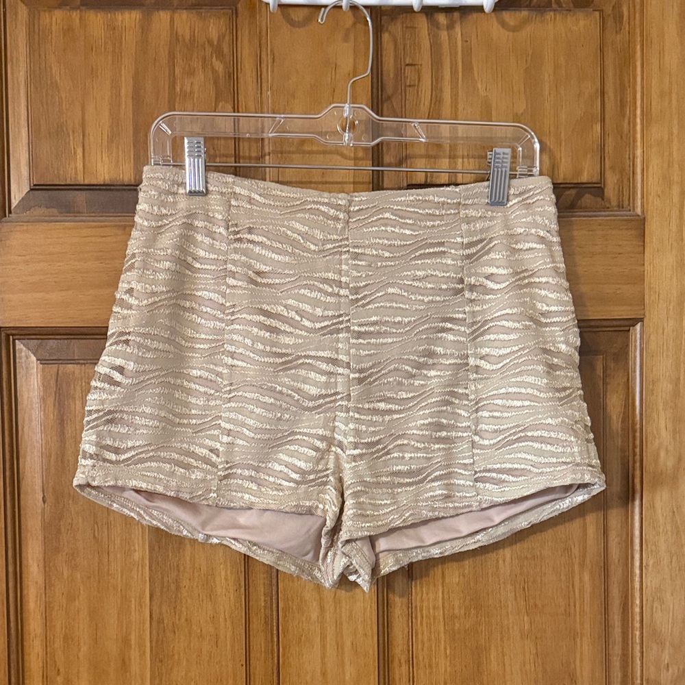 Pins & Needles Gold High Waist Shorts